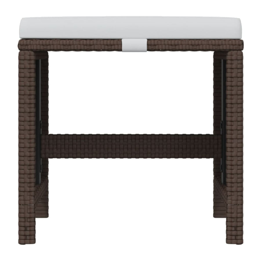 21 Piece Garden Dining Set with Cushions Brown Poly Rattan