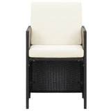 21 Piece Garden Dining Set with Cushions Black Poly Rattan - Rear View