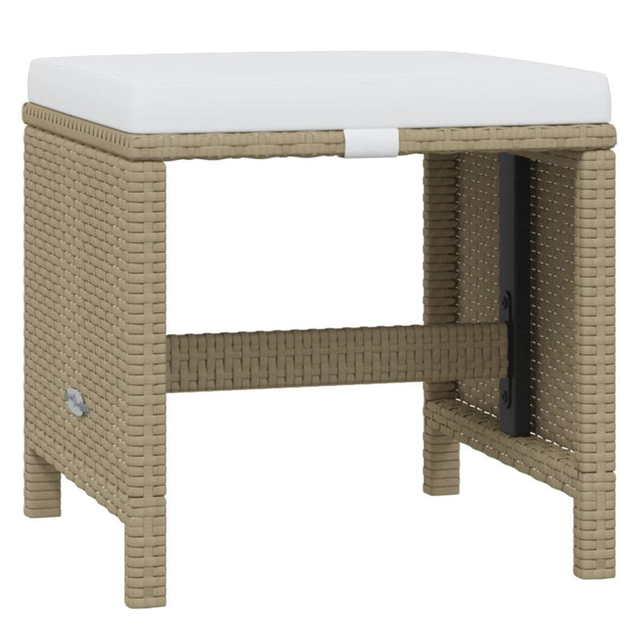 21 Piece Garden Dining Set with Cushions Beige Poly Rattan