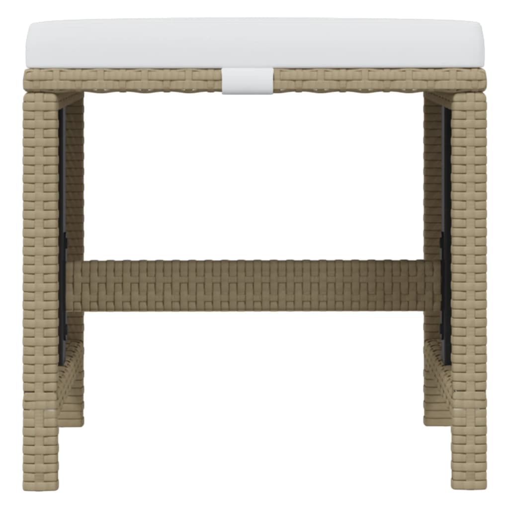 21 Piece Garden Dining Set with Cushions Beige Poly Rattan