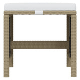 21 Piece Garden Dining Set with Cushions Beige Poly Rattan