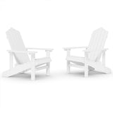 Garden Adirondack Chairs 2 pcs HDPE White - Front View