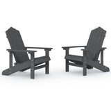 Garden Adirondack Chairs 2 pcs HDPE Anthracite