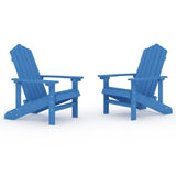 Garden Adirondack Chairs 2 pcs HDPE Aqua Blue - Front View