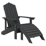 Garden Adirondack Chairs 2 pcs with Footstools HDPE Anthracite - Side View