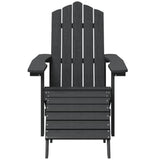 Garden Adirondack Chairs 2 pcs with Footstools HDPE Anthracite - Top-Down View