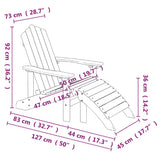 Garden Adirondack Chairs 2 pcs with Footstools HDPE Anthracite