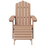 Garden Adirondack Chairs 2 pcs with Footstools HDPE Brown