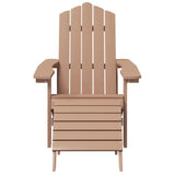Garden Adirondack Chairs 2 pcs with Footstools HDPE Brown - Top-Down View