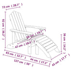 Garden Adirondack Chairs 2 pcs with Footstools HDPE Brown