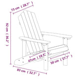 Garden Adirondack Chair with Table HDPE White - Close-Up Angle