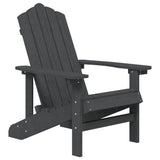Garden Adirondack Chair with Table HDPE Anthracite - Side View