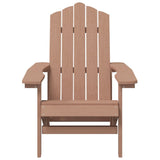 Garden Adirondack Chair with Table HDPE Brown - Top-Down View