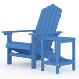 Garden Adirondack Chair with Table HDPE Aqua Blue - Front View