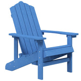 Garden Adirondack Chair with Table HDPE Aqua Blue - Side View