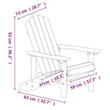 Garden Adirondack Chairs with Table HDPE White - Close-Up Angle
