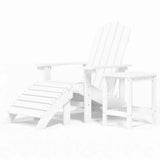 Garden Adirondack Chair with Footstool & Table HDPE White