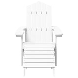 Garden Adirondack Chair with Footstool & Table HDPE White - Top-Down View