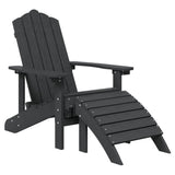 Garden Adirondack Chair with Footstool & Table HDPE Anthracite - Side View