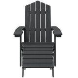Garden Adirondack Chairs with Footstool & Table HDPE Anthracite - Top-Down View