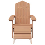 Garden Adirondack Chairs with Footstool & Table HDPE Brown
