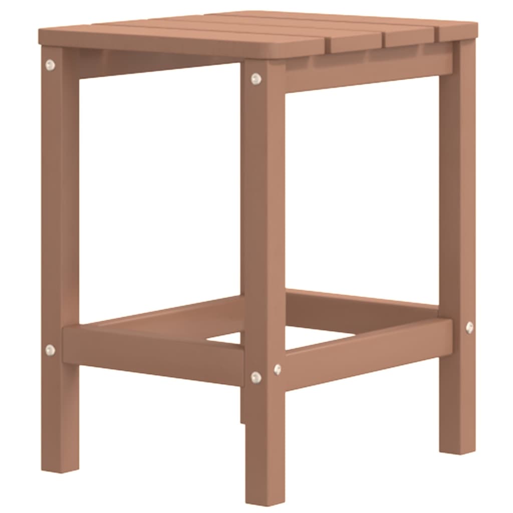 Garden Adirondack Chairs with Footstool & Table HDPE Brown