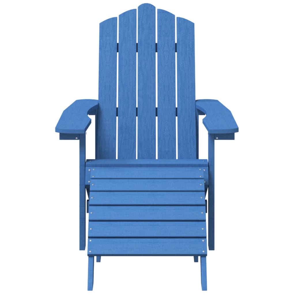 Garden Adirondack Chairs with Footstool & Table HDPE Aqua Blue