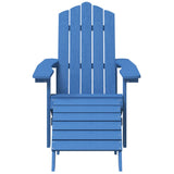 Garden Adirondack Chairs with Footstool & Table HDPE Aqua Blue - Top-Down View
