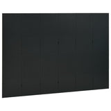 6-Panel Room Dividers 2 pcs Black 240x180 cm Steel - Side View