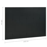 6-Panel Room Dividers 2 pcs Black 240x180 cm Steel - Close-Up Angle
