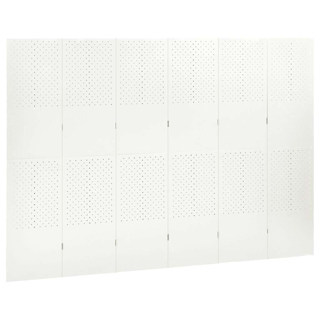 6-Panel Room Dividers 2 pcs White 240x180 cm Steel