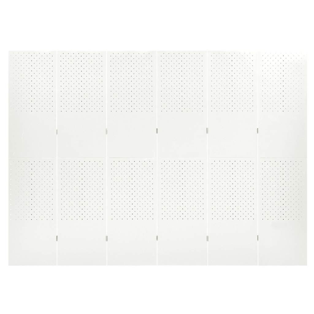 6-Panel Room Dividers 2 pcs White 240x180 cm Steel