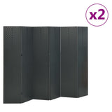 6-Panel Room Dividers 2 pcs Anthracite 240x180 cm Steel