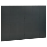 6-Panel Room Dividers 2 pcs Anthracite 240x180 cm Steel - Side View