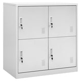 Locker Cabinets 2 pcs Light Grey 90x45x92.5 cm Steel - Front View