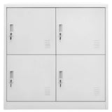 Locker Cabinets 2 pcs Light Grey 90x45x92.5 cm Steel - Side View