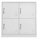 Locker Cabinets 5 pcs Light Grey 90x45x92.5 cm Steel - Side View