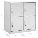 Locker Cabinets 5 pcs Light Grey 90x45x92.5 cm Steel - Low Angle
