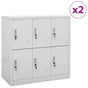 Locker Cabinets 2 pcs Light Grey 90x45x92,5 cm Steel