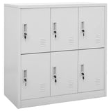 Locker Cabinets 2 pcs Light Grey 90x45x92.5 cm Steel - Front View