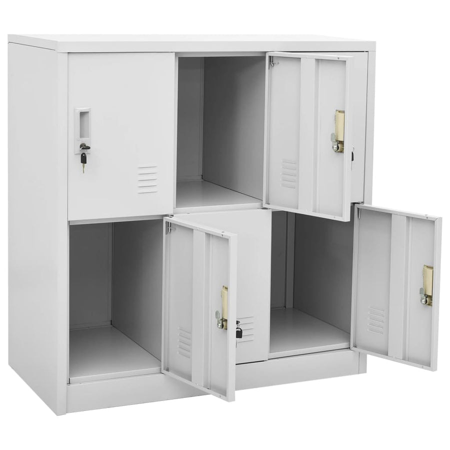 Locker Cabinets 2 pcs Light Grey 90x45x92,5 cm Steel