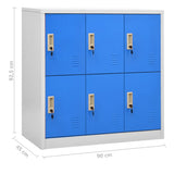 Locker Cabinets 2 pcs Light Grey and Blue 90x45x92.5 cm Steel - Extra Image