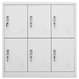 Locker Cabinets 5 pcs Light Grey 90x45x92.5 cm Steel - Side View