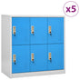 Locker Cabinets 5 pcs Light Grey and Blue 90x45x92,5 cm Steel