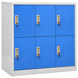 Locker Cabinets 5 pcs Light Grey and Blue 90x45x92.5 cm Steel - Front View