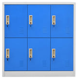 Locker Cabinets 5 pcs Light Grey and Blue 90x45x92.5 cm Steel