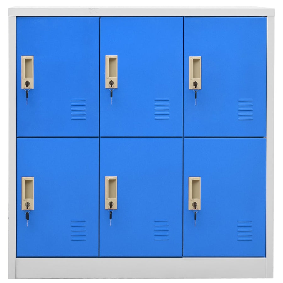 Locker Cabinets 5 pcs Light Grey and Blue 90x45x92,5 cm Steel