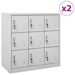 Locker Cabinets 2 pcs Light Grey 90x45x92,5 cm Steel