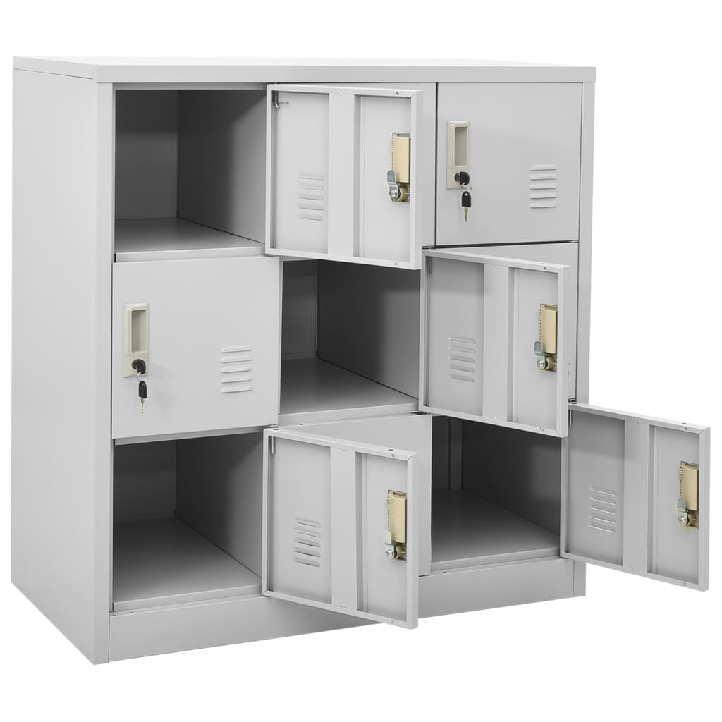 Locker Cabinets 2 pcs Light Grey 90x45x92.5 cm Steel