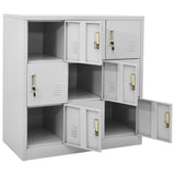 Locker Cabinets 2 pcs Light Grey 90x45x92.5 cm Steel - Rear View